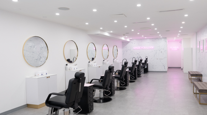 Open-concept lash and brow bar